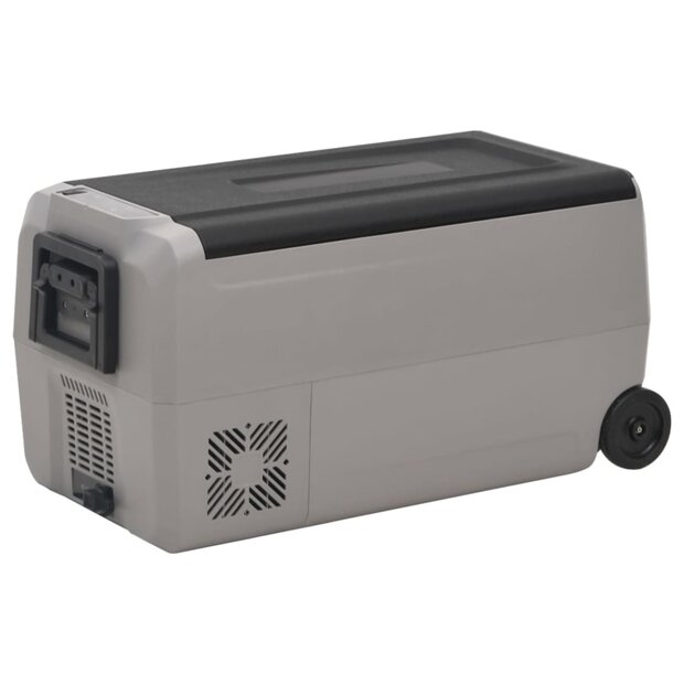 Koelbox met wielen en handvat 50 L polypropeen zwart en grijs 1