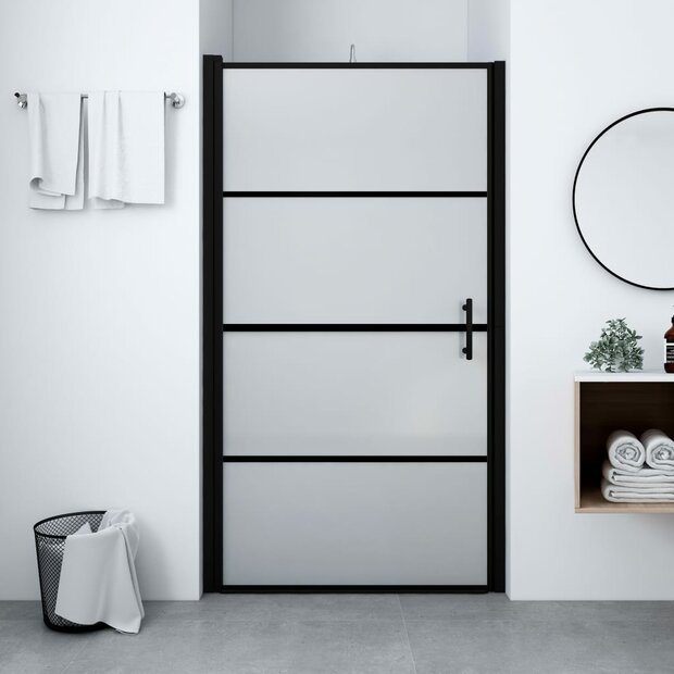 Douchedeur mat 100x178 cm gehard glas zwart 1