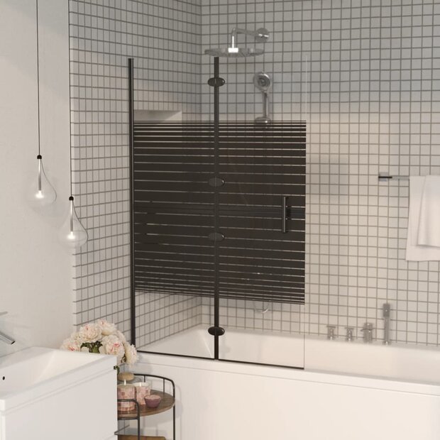 Douchewand inklapbaar 80x140 cm zwart 1