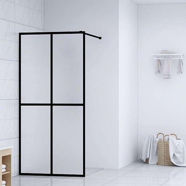 Inloopdouchewand 100x195 cm mat gehard glas 1