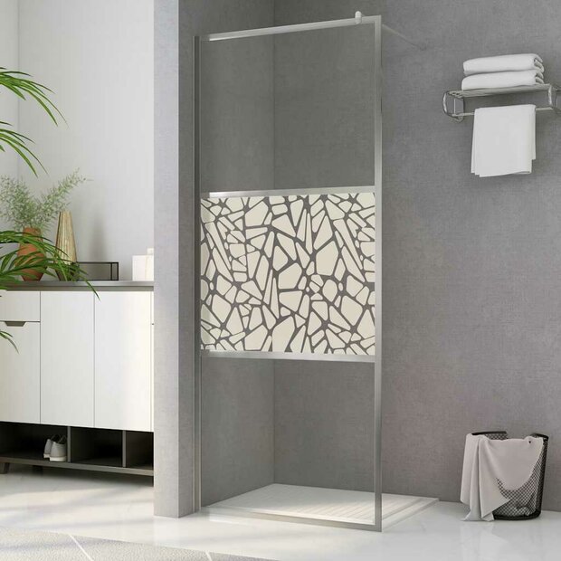 Inloopdouchewand met stenenmotief 80x195 cm ESG-glas 1