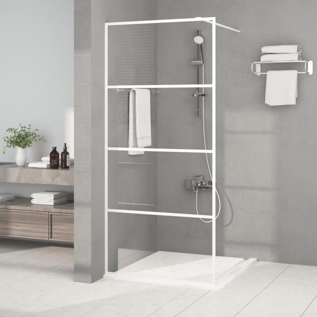 Inloopdouchewand 90x195 cm transparant ESG-glas wit 1