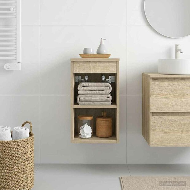 Badkamerkast Tussenin Sonoma Eiken 30 x 35 x 50 cm Bewerkt hout 1