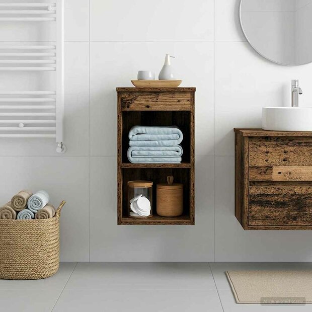Badkamerkast Tussenin Oud hout 30 x 35 x 50 cm Bewerkt hout 1