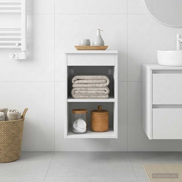 Badkamerkast Tussenin Wit 30 x 41 x 50 cm Bewerkt hout 1