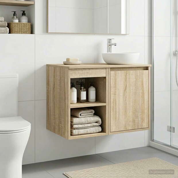 Badkamerkast Tussenin Sonoma Eiken 30 x 41 x 50 cm Bewerkt hout 1