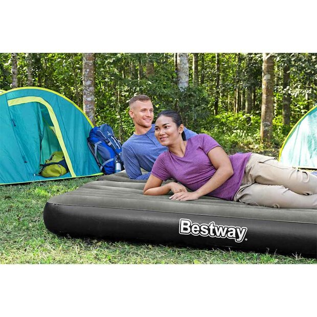 Bestway Luchtbed 3-in-1 opblaasbaar 188x99x25 cm zwart en grijs 1