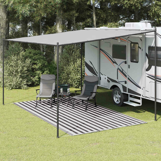 Tenttapijt 200x400 cm antracietkleurig en wit 1