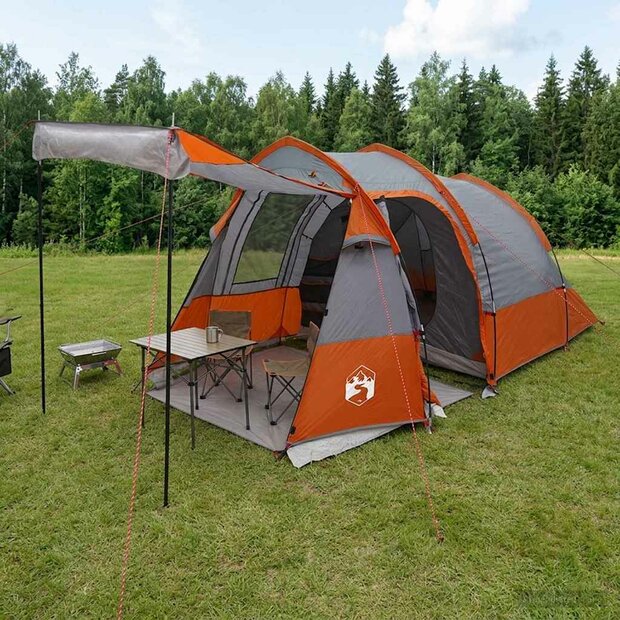 Tunneltent Grijs en Oranje 390 x 215 x 152 cm 1