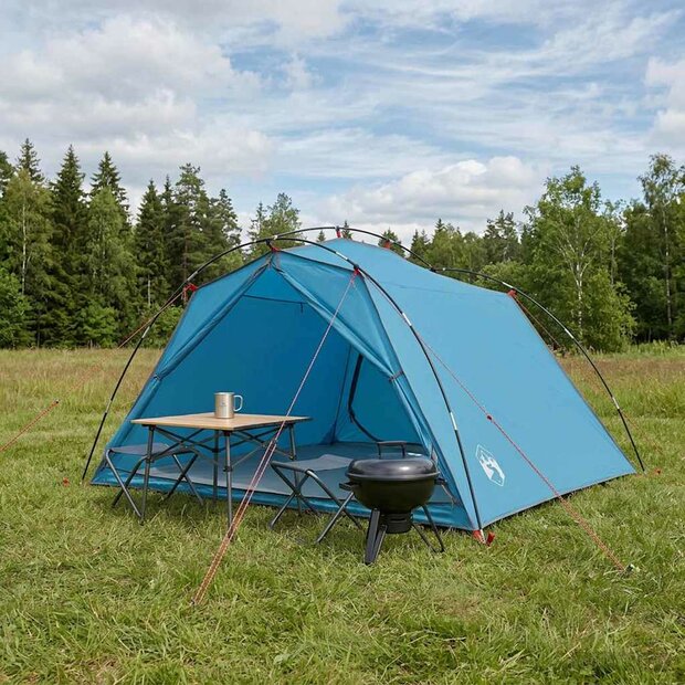 Tunneltent Blauw 4-persoons 185T Polyester met PU Coating 1