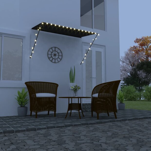 Luifel uittrekbaar met LED 250x150 cm antraciet 1