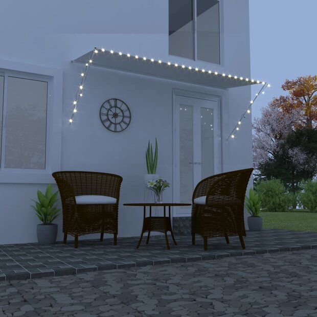 Luifel uittrekbaar met LED 300x150 cm cr&amp;egrave;me 1
