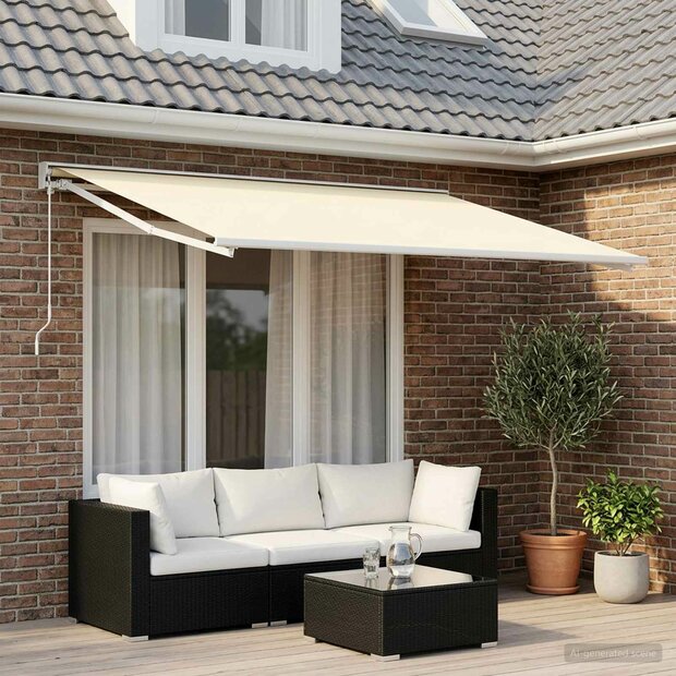 Vervangingsdoek voor zonnescherm Cr&amp;egrave;mekleurig 300 x 250 cm 1