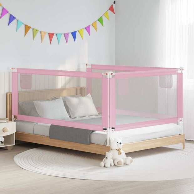 Bedhekje peuter 200x25 cm stof roze 1