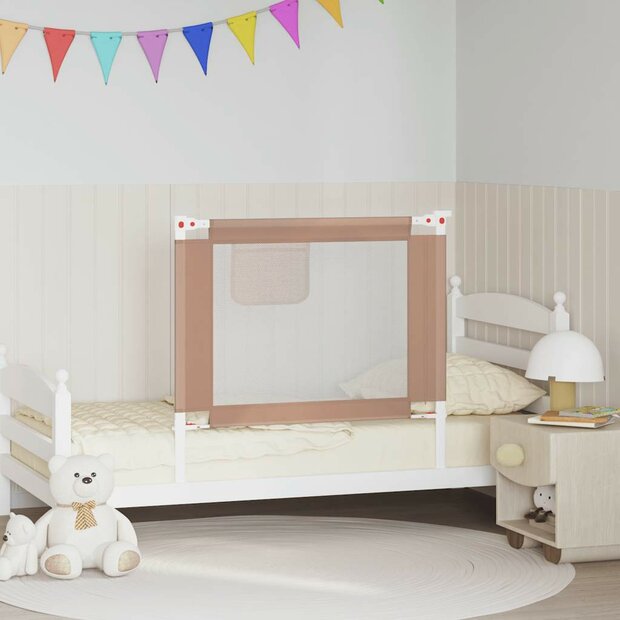 Bedhekje peuter 90x25 cm stof taupe 1