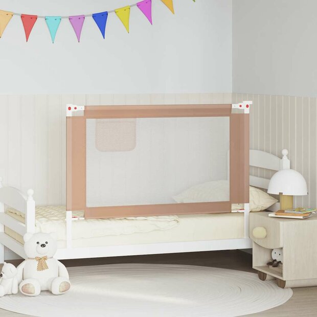Bedhekje peuter 120x25 cm stof taupe 1
