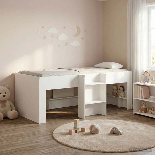 Kinder Hoogslaper Wit 80 x 200 cm Bewerkt hout 1