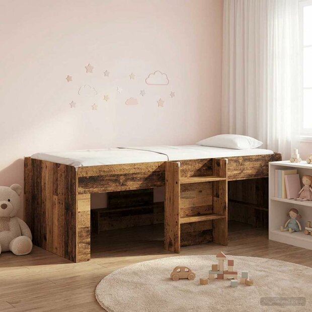 Kinder Hoogslaper Oud hout 98.5 x 200 cm Bewerkt hout 1