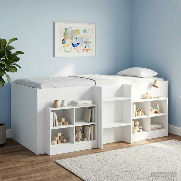 Kinder Hoogslaper Wit 90 x 190 cm Bewerkt hout 1