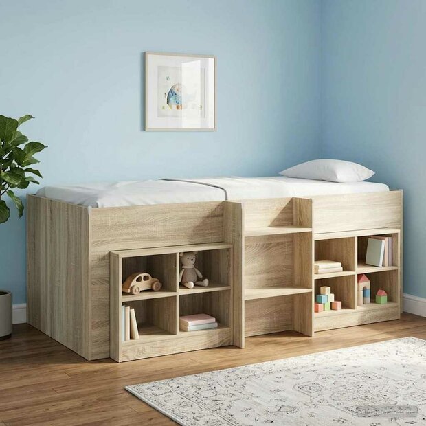 Kinder Hoogslaper Sonoma Eiken 90 x 190 cm Bewerkt hout 1