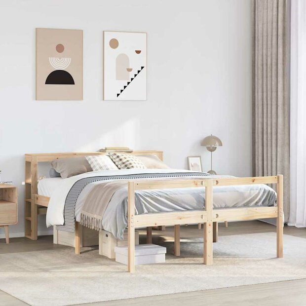 Seniorenbed met hoofdbord massief grenenhout 120x200 cm 1