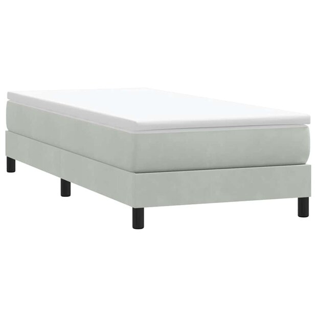 Boxspring zonder matras fluweel lichtgrijs 100x210 cm 1