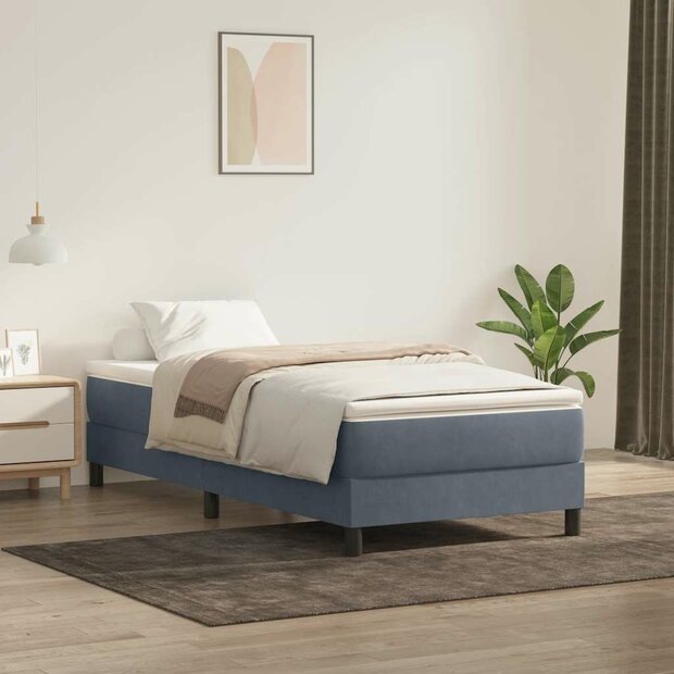 Boxspring zonder matras fluweel donkergrijs 80x220 cm 1