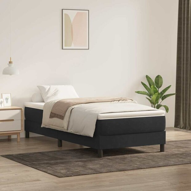 Boxspring zonder matras fluweel zwart 90x220 cm 1