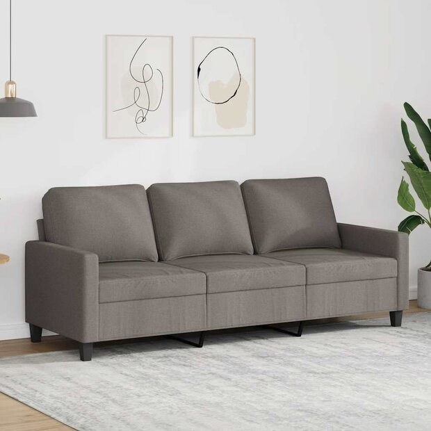 Driezitsbank 180 cm stof taupe 1