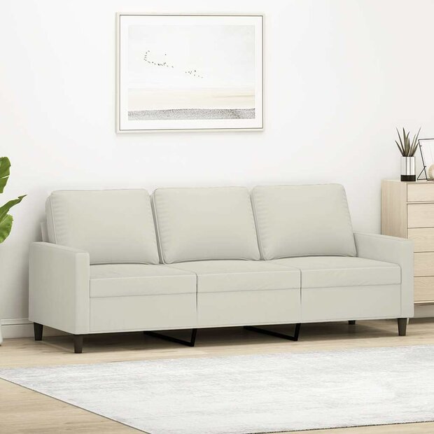 Driezitsbank 180 cm fluweel cr&amp;egrave;mekleurig 1