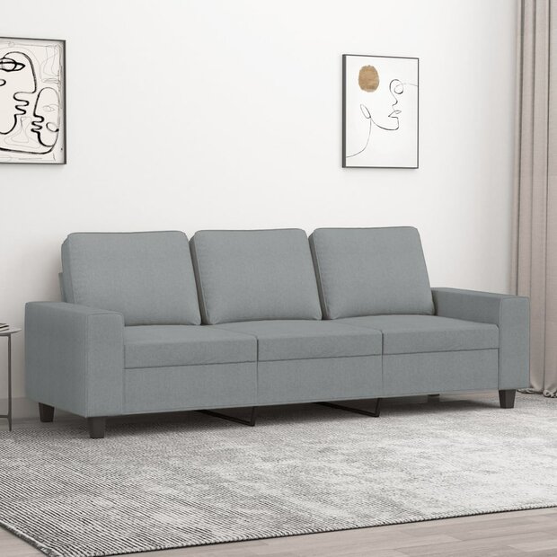 Driezitsbank 180 cm stof lichtgrijs 1