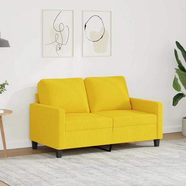 Tweezitsbank 120 cm stof lichtgeel 1