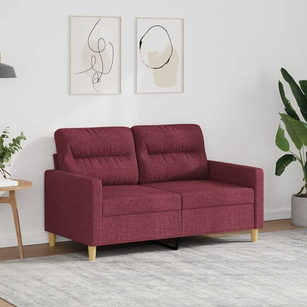Tweezitsbank 120 cm stof wijnrood 1