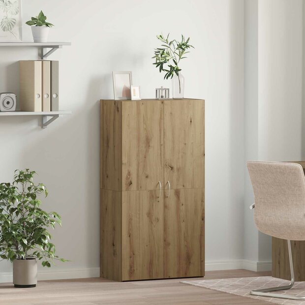 Kantoorkast Artisanaal eiken 60 x 32 x 115 cm Bewerkt hout 1