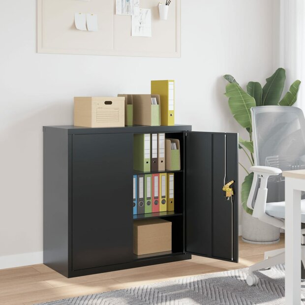Archiefkast 90x40x90 cm staal antracietkleurig 1
