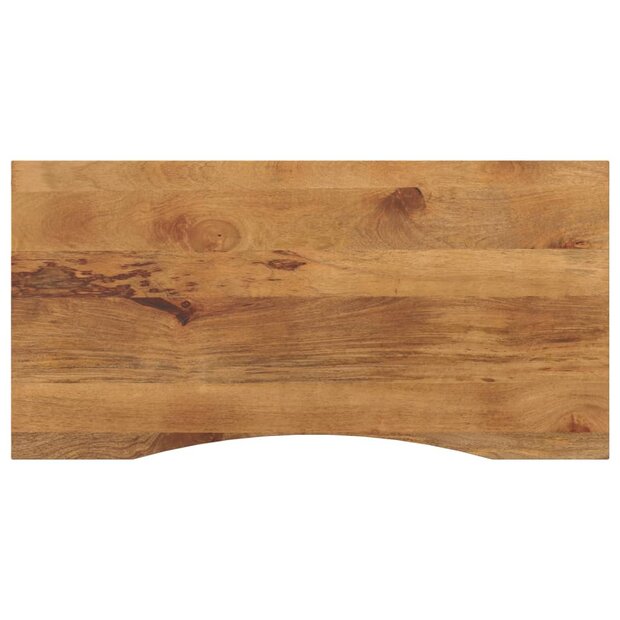 Bureaublad met ronding 120x50x2,5 cm massief ruw mangohout 1