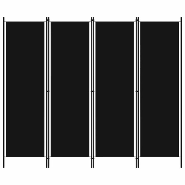 Kamerscherm met 4 panelen 200x180 cm zwart   1