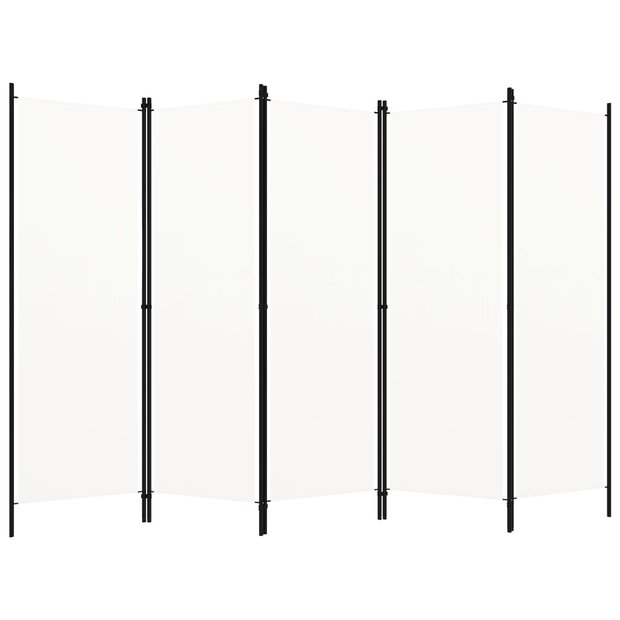 Kamerscherm met 5 panelen 250x180 cm wit 1