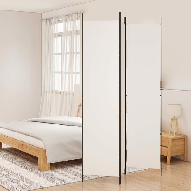 Kamerscherm met 3 panelen 150x220 cm stof wit 1