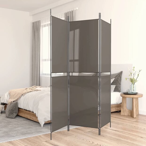 Kamerscherm met 3 panelen 150x200 cm stof antracietkleurig 1