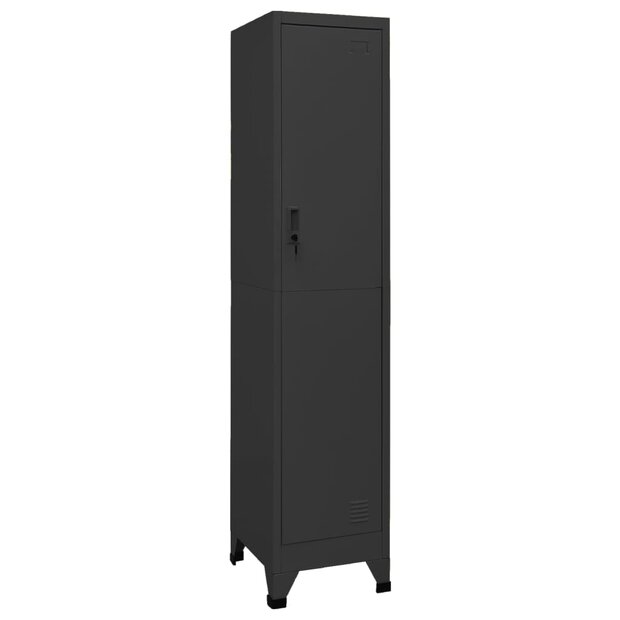 Lockerkast 38x45x180 cm staal antracietkleurig 1