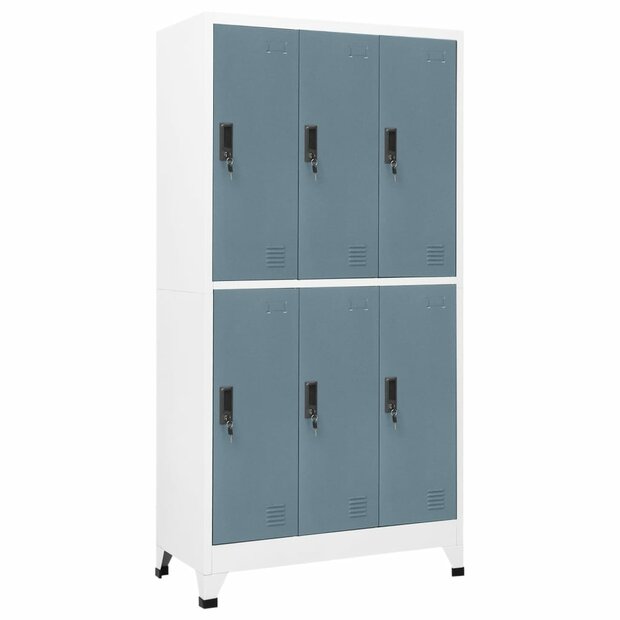 Lockerkast 90x45x180 cm staal lichtgrijs en donkergrijs 1