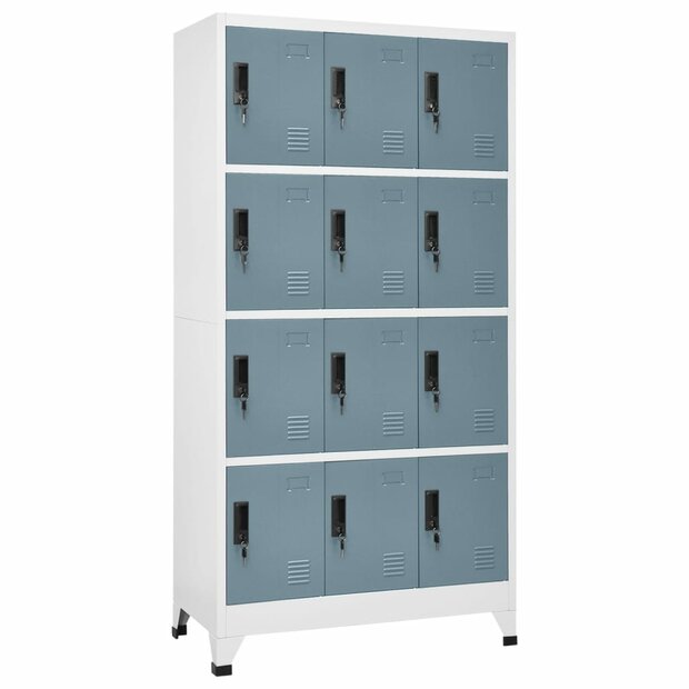 Lockerkast 90x45x180 cm staal lichtgrijs en donkergrijs 1