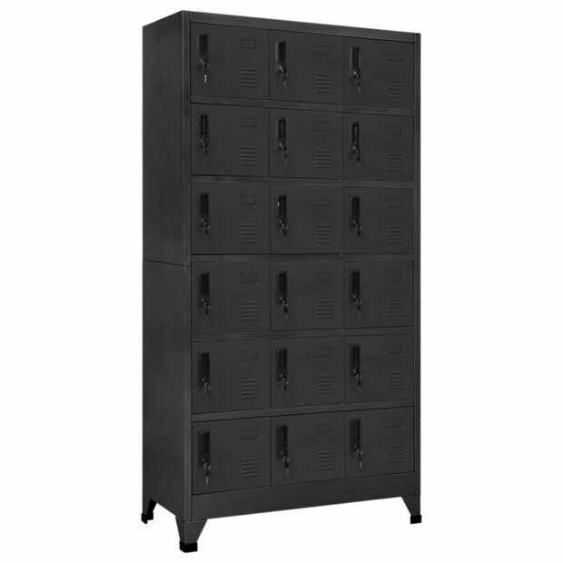 Lockerkast 90x40x180 cm staal antracietkleurig 1