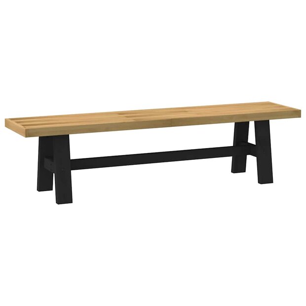 Eetbank NOAIN A-vormige poten 180x40x45 cm massief hout 1