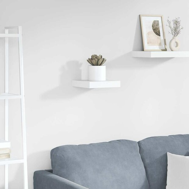Wandschap zwevend 23x23,5x3,8 cm MDF hoogglans wit 1