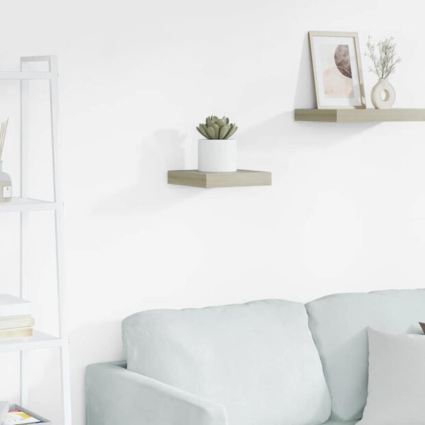 Wandschap zwevend 23x23,5x3,8 cm MDF eikenkleur 1