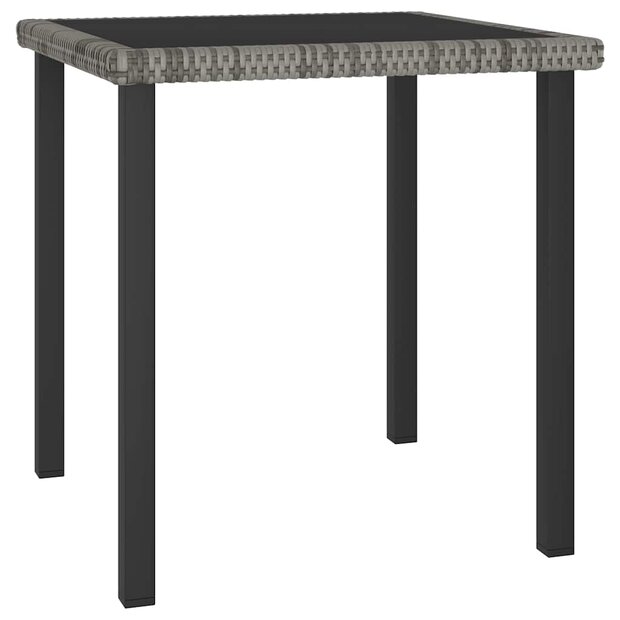 Tuintafel 70x70x73 cm poly rattan grijs 1