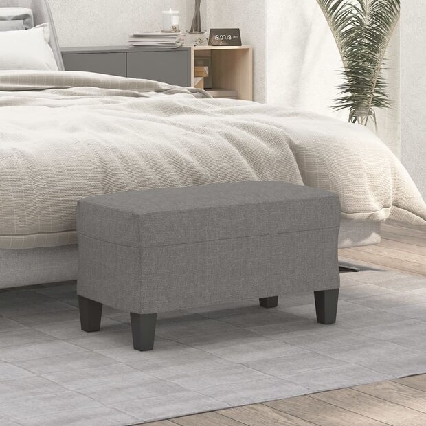 Bankje 70x35x41 cm stof donkergrijs 1