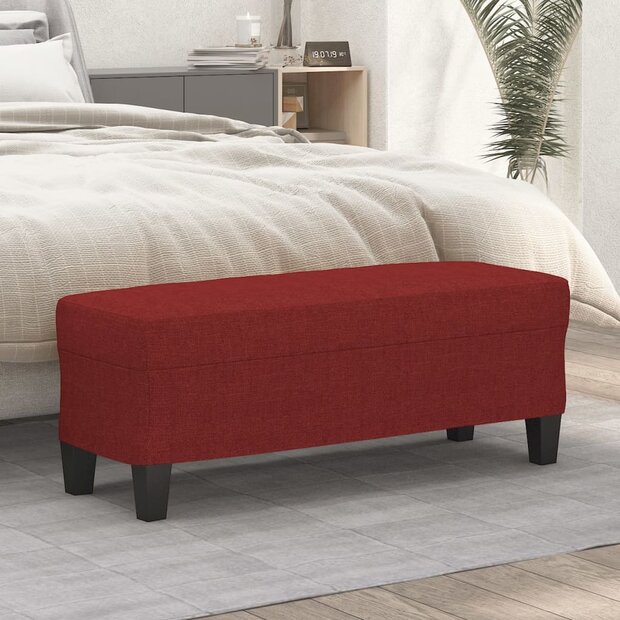 Bankje 100x35x41 cm stof wijnrood 1